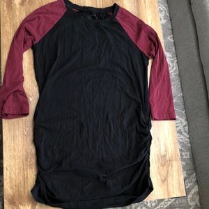 Pact 3/4 sleeve baseball style maternity shirt